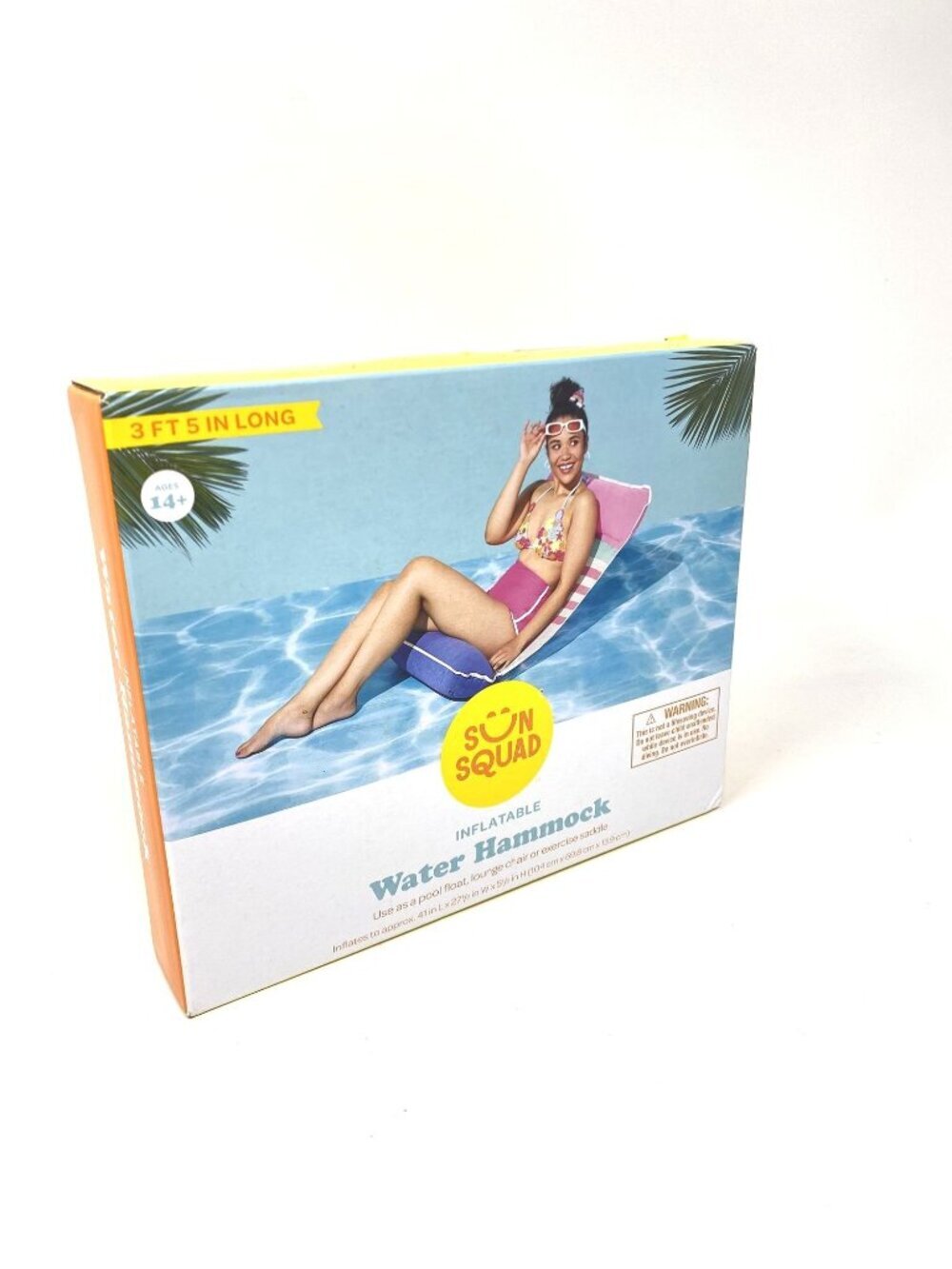 Hammock Mesh Striped - Sun Squad™: Inflatable Pool Float for Ages 14+